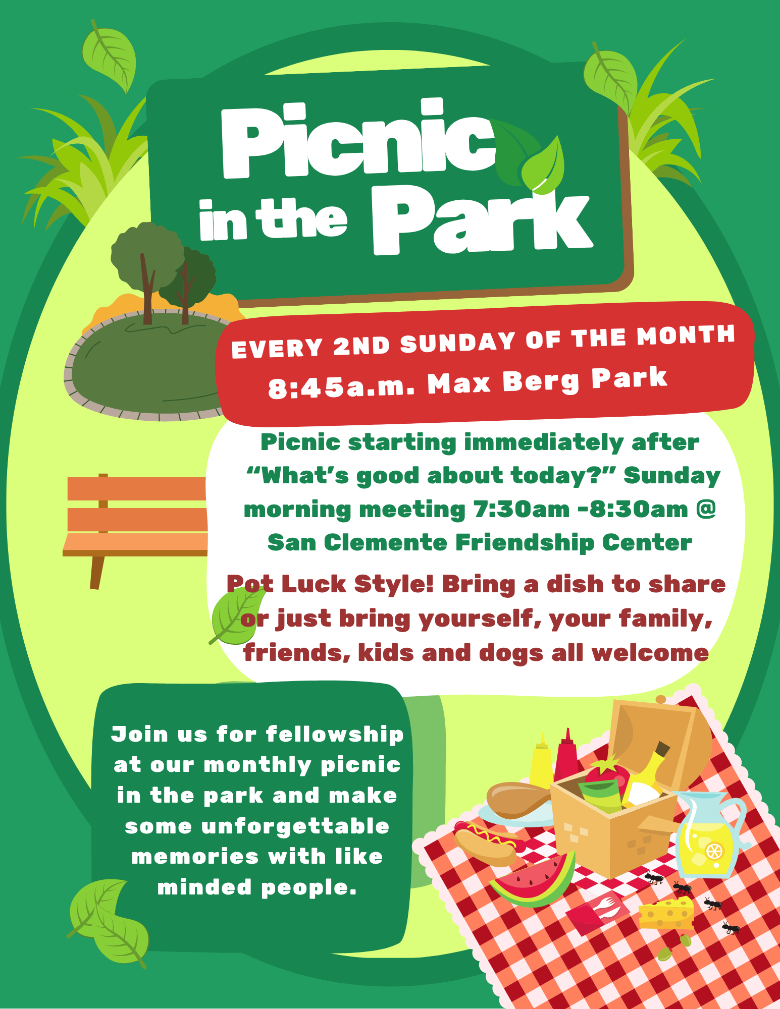Volante del picnic en el parque de SCFC